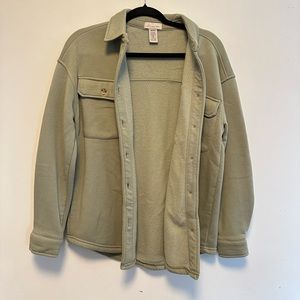 cozy and soft green shacket!